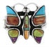 Multicolor Southwestern Silver Butterfly Ring Size 6 EX61246
